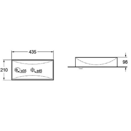 Раковина маленькая в туалет SantiLine SL-2023R 43x21 фото