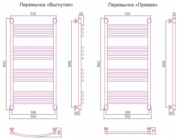 Водяной полотенцесушитель Сунержа Богема+ 100х50 071-0220-1050 сатин фото