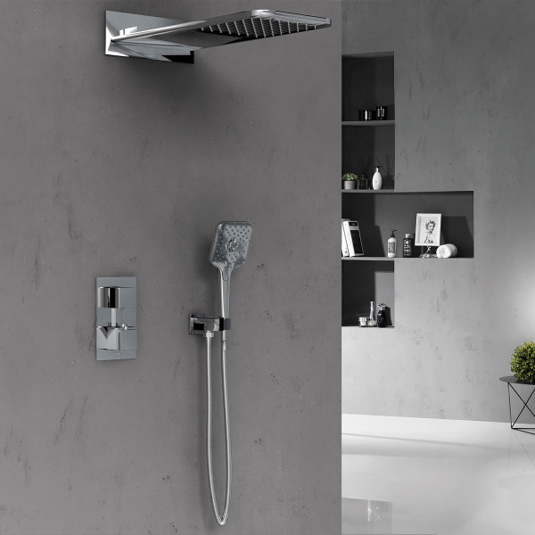 Душевая система скрытого монтажа с термостатом Vincea VSFW-103TCH хром фото