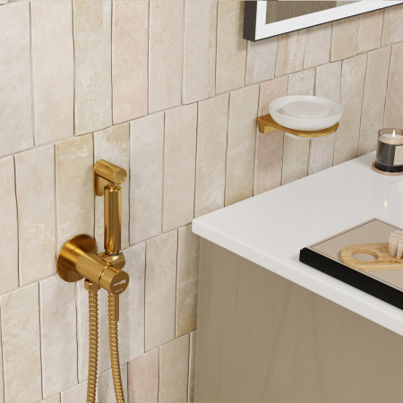 Гигиенический душ со смесителем WasserKRAFT A70838 матовое золото фото