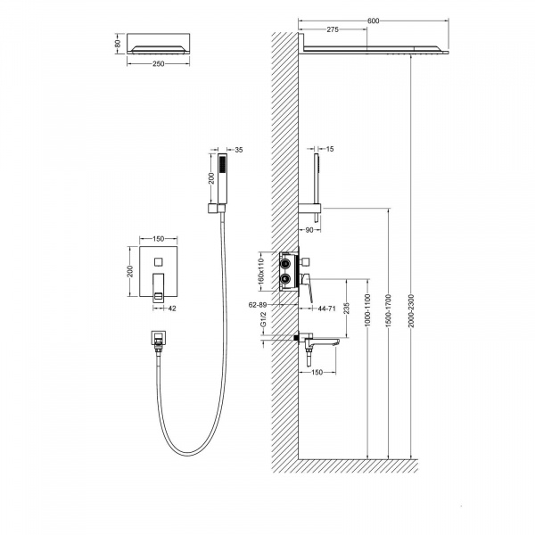 Душевая система скрытого монтажа Timo Briana SX-7119/03SM фото
