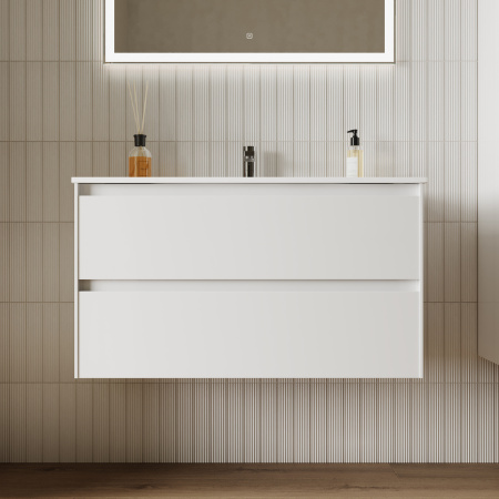 Тумба под раковину Sancos Cento CN90W белый глянец фото