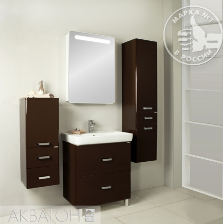 Тумба под раковину Акватон Америна 70 Н 1A169301AM430 темно-коричневая фото