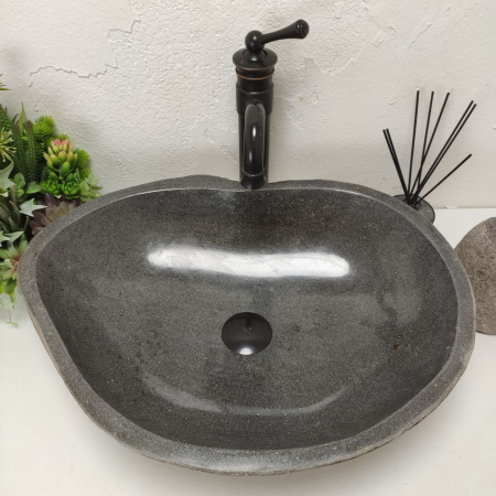 Накладная раковина из речного камня RS01475 (55*41*15) B11 фото