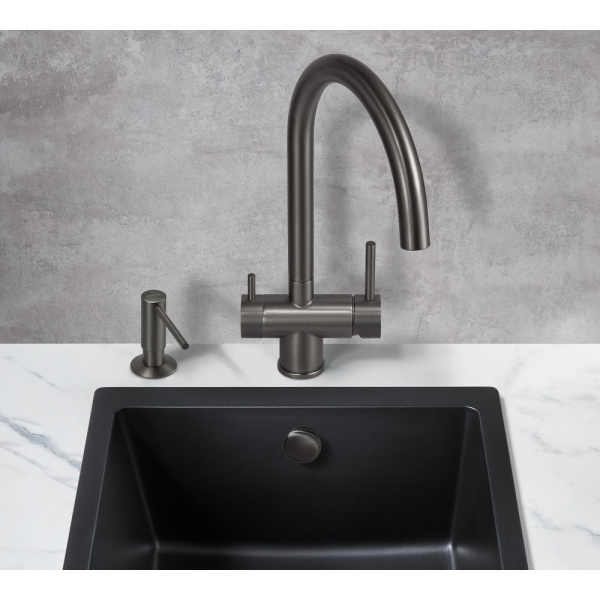 Смеситель для кухни под фильтр Milacio Ultra Vicar MCU.554.GM вороненая сталь фото