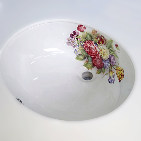 Встраиваемая раковина Bronze de Luxe Alsace 1707 49x40 с розой фото