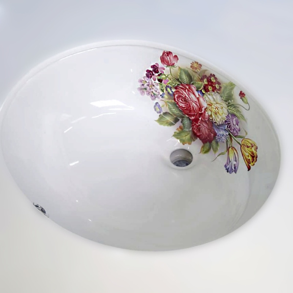 Встраиваемая раковина Bronze de Luxe Alsace 1707 49x40 с розой фото