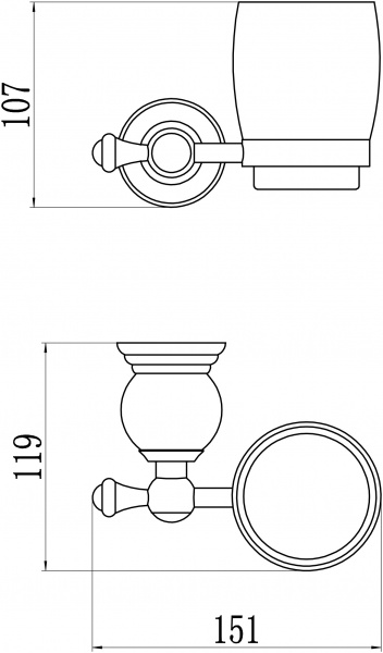 Стакан для зубных щеток Savol 57B S-05758B фото