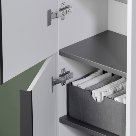 Шкаф-пенал Sancos Delta PDL35W дуб светлый/белый фото