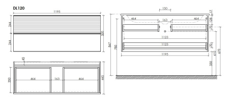 Тумба под раковину Sancos Delta DL120W дуб светлый/белый фото