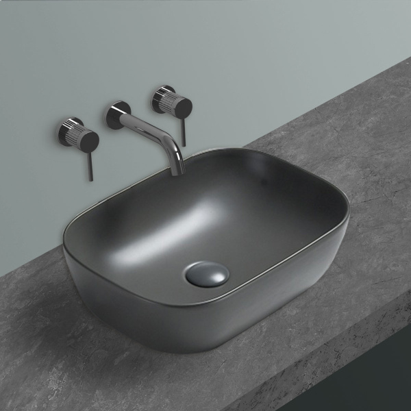 Накладная раковина Vincea VBS-102MA 45x32 антрацит матовый фото