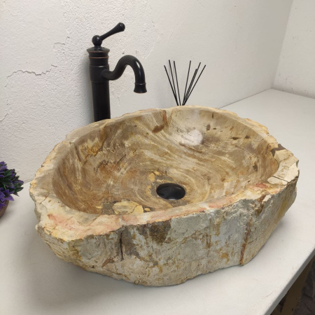 Накладная раковина из окаменелого дерева Fossil Basin OD-01230 (61*40*15) фото