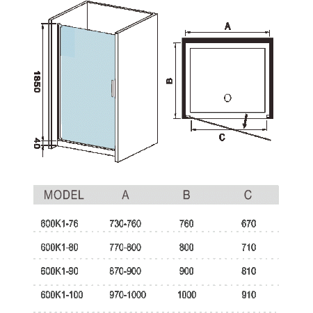 Душевая дверь WeltWasser WW600 600K1-80 80 см фото