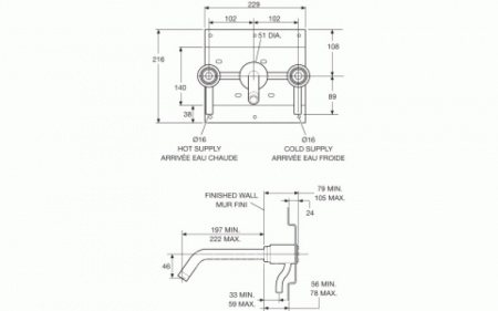 Смеситель для раковины двухвентильный Jacob Delafon Purist E144153-CP фото