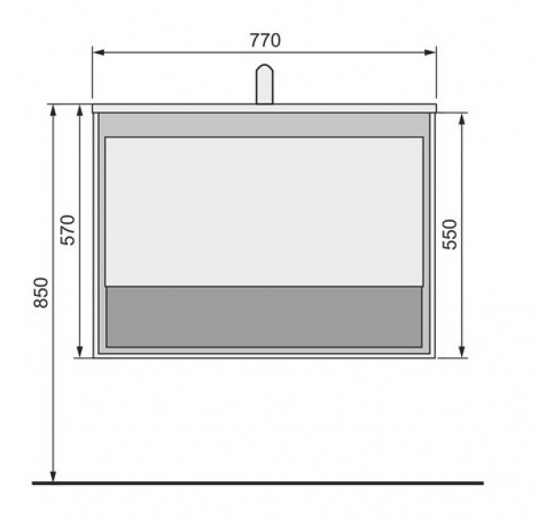 Тумба с раковиной Jorno Glass Gla.01.77/P/W 77 см фото