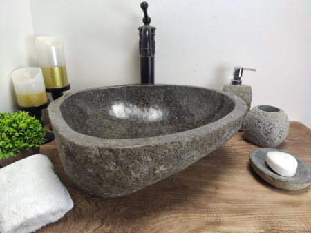 Накладная раковина из речного камня RS0595 (45*42*15) фото