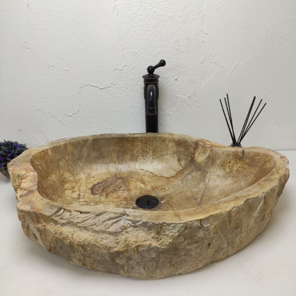 Накладная раковина из окаменелого дерева Fossil Basin OD-01216 (76*46*15) фото