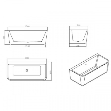 Акриловая ванна Vincea VBT-211 170x80 фото
