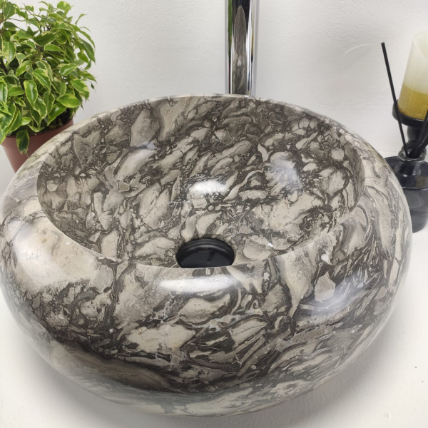 Накладная раковина из мрамора Donut Doreng DM-00928 (40*40*16) фото