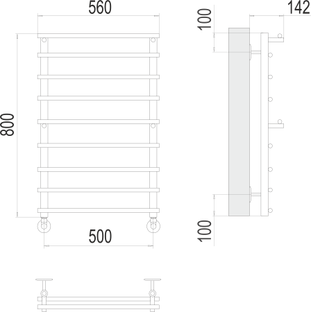 Водяной полотенцесушитель Вента П8 500х800 Terminus 4670078530035 фото
