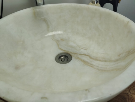 Накладная раковина из оникса Indo Bowl white Medium TinLip BO-00509 фото