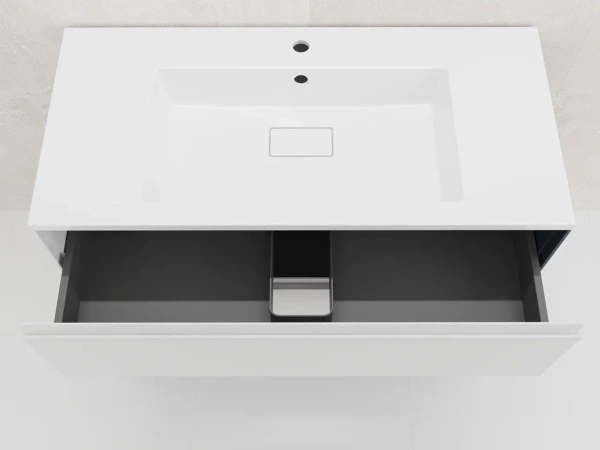 Тумба подвесная под раковину Style Line Лима 100 ЛС-00002352 белая матовая фото