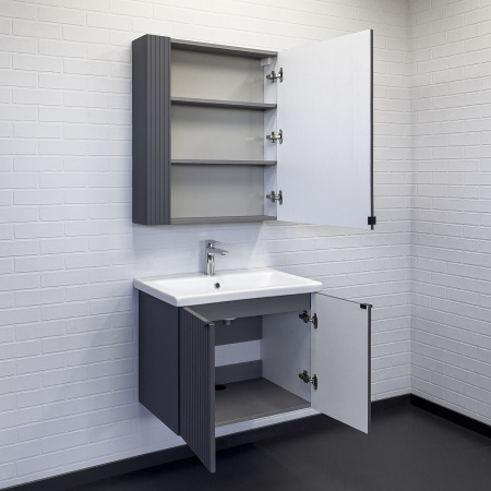 Тумба с раковиной Comforty Лима 70П 00-00015478 антрацит фото