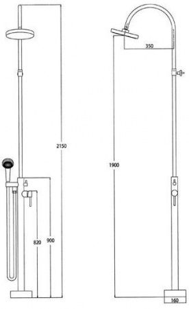 Душевая система (стойка) напольная Kaiser 25182 фото