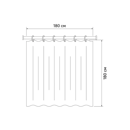 Текстильная шторка для ванной комнаты Iddis Basic 180*180см B07P118i11 фото