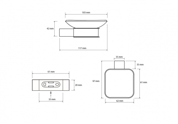 Мыльница настенная Bemeta Nero 135008020 фото