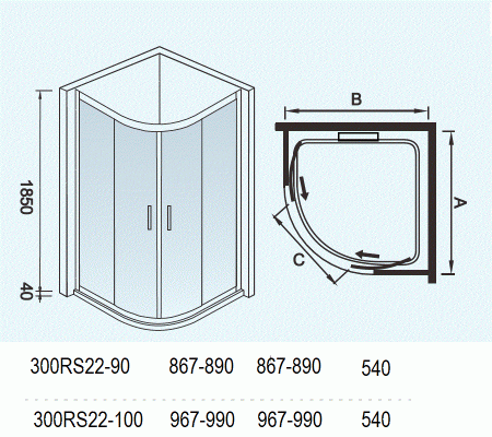 Душевой уголок WeltWasser WW300 300RS22-90 90x90 фото