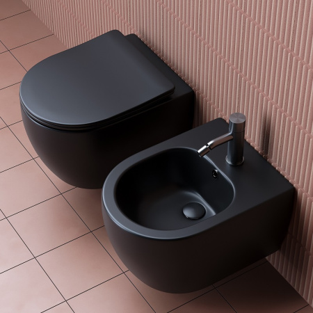 Биде подвесное Ceramica Nova Play CN3002MB черное матовое фото