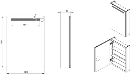 Зеркало-шкаф Esbano ESMS2402 фото