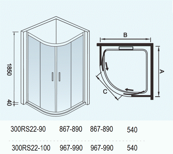 Душевой уголок WeltWasser WW300 300RS22-100 100х100 фото
