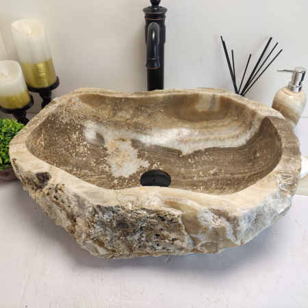 Накладная раковина из оникса Erozy Grey EO-00639 (53*42*15см) фото