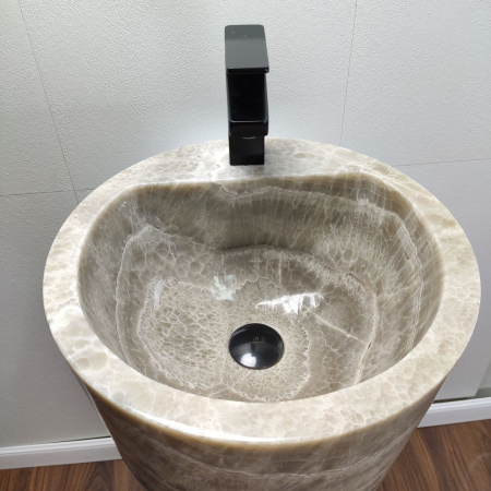 Раковина напольная из оникса Grey ON-01366 (40*40*90) фото