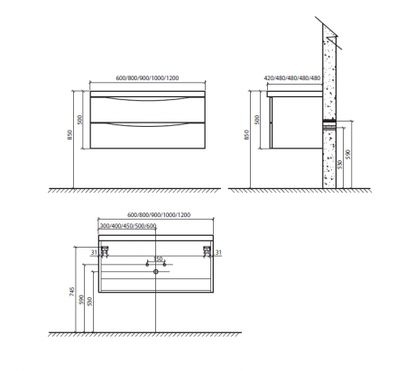 Тумба под раковину BelBagno Ancona-N ANCONA-N-900-2C-SO-BL 90 см фото