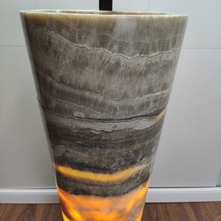 Раковина напольная из оникса Grey ON-01366 (40*40*90) фото