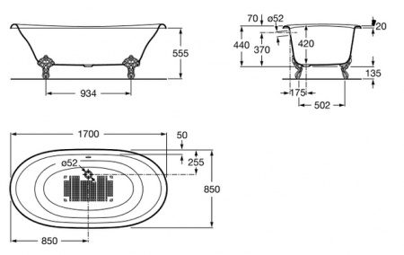 Ножки для ванны Roca Newсast 291094000 фото