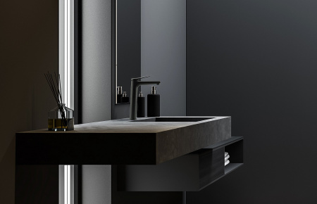 Высокий смеситель для раковины Lemark Bronx LM3709BL фото
