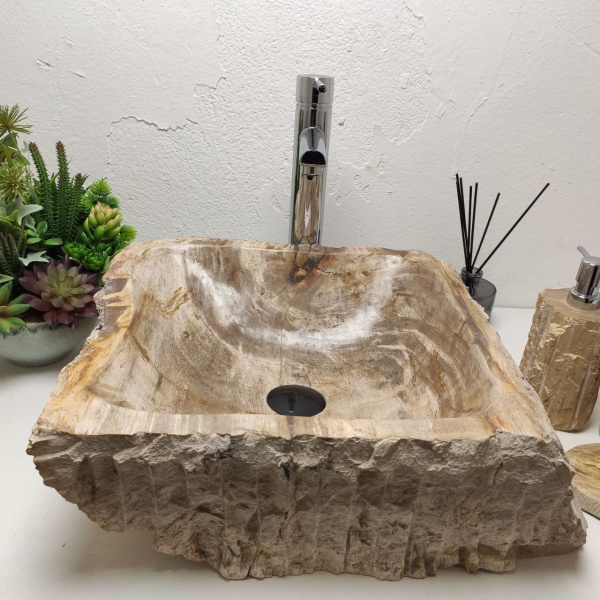 Накладная раковина из окаменелого дерева Fossil Basin OD-01258 (48*40*17) фото