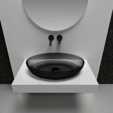 Накладная раковина Abber Kristall AT2801Onyx 60x40 черная фото