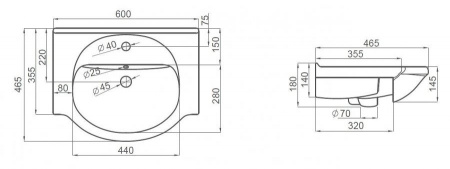 Тумба под раковину Bellezza Кантри-60 белая фото