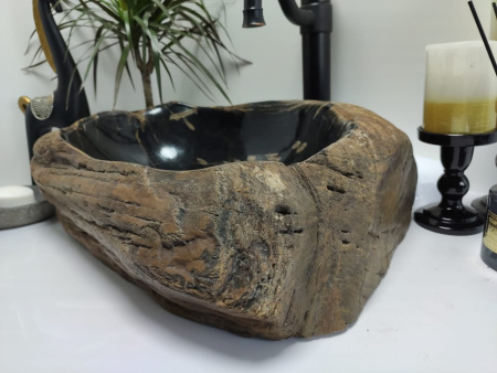 Накладная раковина из окаменелого дерева FSB-0409 фото