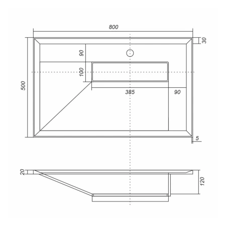 Раковина Uperwood Lotus 80 35490000000 белая глянцевая фото