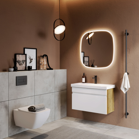 Зеркало с подсветкой Aqwella Aura A 100 AUR0210AH 100x100 фото