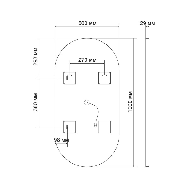 Зеркало Vincea VLM-2K100 50x100 фото