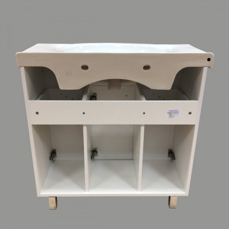 Тумба Comforty Сочи-85 белый глянец с раковиной Сенеж 87 фото