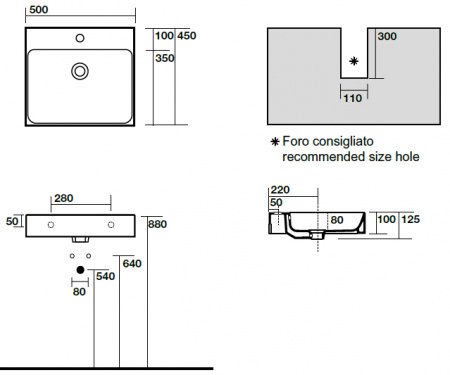 Подвесная раковина Kerasan Cento 3530bi*1 фото