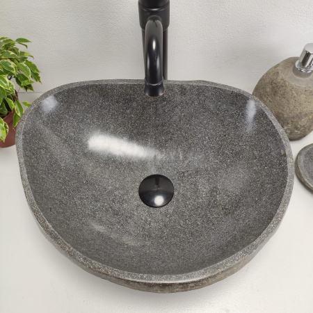 Накладная раковина из речного камня RS0935 (45*36*15) фото